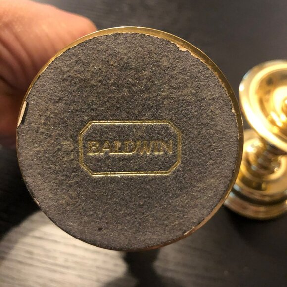 Baldwin Brass 5" Tall Solid Brass Tapered Candlesticks Candle Holders Slim Taper - Picture 3 of 5